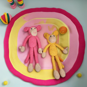 Juguete de mono esponjoso suave orgánico ecológico para niños, ganchillo a mano, sin BPA, lavable y de viaje, juguete de animales - Product Image 4