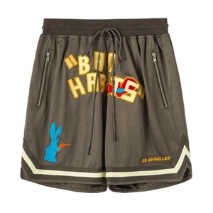 Short en maille respirant et cousu pour hommes personnalisé OEM avec poche zippée de haute qualité style décontracté et broderie de motifs - Product Image 6