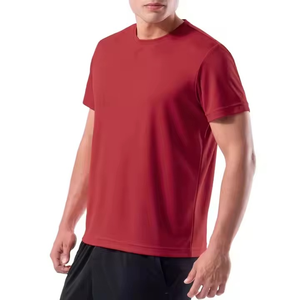 T-shirt basique en coton avec logo personnalisé, t-shirt uni pour homme, tissu doux, haute qualité, vente en gros - Product Image 5