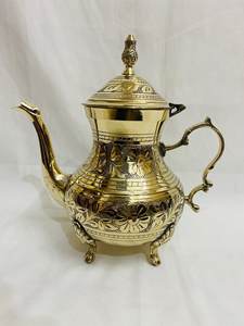 Tetera de café de té de latón macizo de diseño único de lujo de Venta caliente con perilla y mango elegantes. - Product Image 6