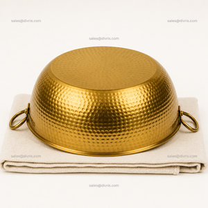 Bol de pédicure rond en cuivre doré, fait main, pour les salons de manucure, les centres de bien-être et les hôtels - Product Image 4