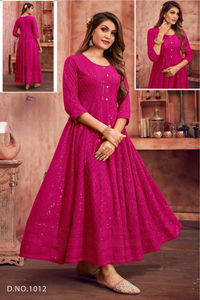 Trendy Rayon Anarkali Kurti Con Chikankari Funciona Perfecto Para Todas Las Ocasiones - Product Image 6