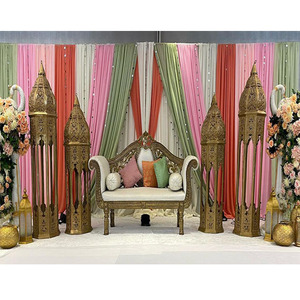 Dernières lampes marocaines à grandes fibres dorées décor de scène de mariage lampes marocaines à fibres lampes marocaines pour mariage fonction Mehndi - Product Image 1