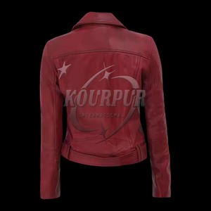 Veste en cuir PU 100% personnalisée pour femmes nouveau style motif solide réversible en peau de mouton noir foncé et marron pour l'extérieur - Product Image 4