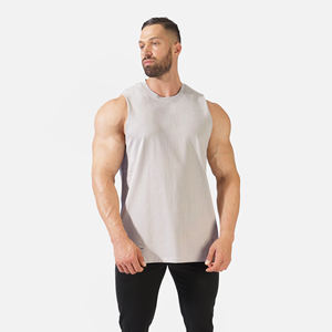 เสื้อกล้ามลำลองสำหรับผู้ชายเสื้อออกกำลังกายแขนกุดสำหรับ100% ออกกำลังกายในยิมผ้าคอตตอนแห้งเร็วสั่งทำโลโก้ - Product Image 2