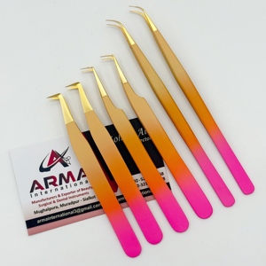 Pince à épiler en acier inoxydable avec revêtement ombré Outils de beauté avec logo personnalisé Pince à cils - Product Image 6