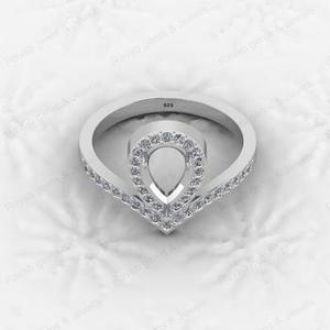 มาใหม่925เงินสเตอร์ลิงขนาด7x9มม. แหวนกึ่งเมานท์ตั้งค่าว่างสำหรับงานหมั้นแบบทำมือเครื่องประดับและของที่ระลึก - Product Image 4