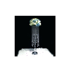 Suministros para eventos y fiestas Centros de mesa de cristal para bodas Soporte de flores de cristal alto artificial con cuentas de cristal - Product Image 2