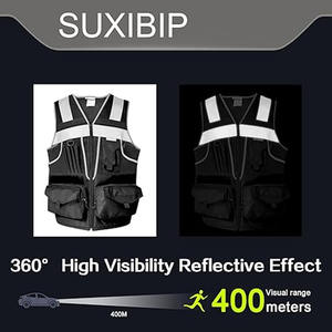 Logo personnalisé en gros haute visibilité élastique fluorescent jaune vert réfléchissant veste de sécurité harnais gilet pour la sécurité - Product Image 6