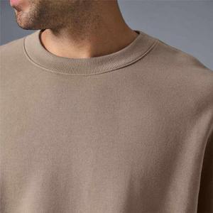 Sudadera con capucha de talla grande para hombre de alta calidad, jersey de cuello redondo de lana de algodón 100% con logotipo estampado personalizado para actividades al aire libre de invierno - Product Image 3