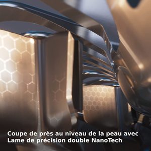 Mini Afeitadora Eléctrica Cromada Brillante con Recortador Nasal Rotatorio de Triple Cuchilla, Base de Carga, Resistente al Agua IPX7 y Lavable - Product Image 4