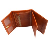 Portefeuille court en cuir véritable fait main avec fermeture pliante, minimaliste, pour femme, usage quotidien, marron, blocage RFID