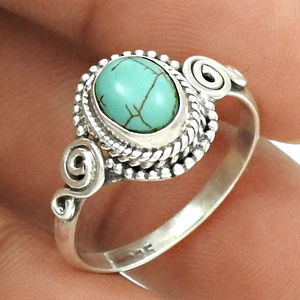 Design moderne meilleure qualité 925 argent Sterling naturel Turquoise pierre précieuse forme ovale bague cadeau de noël bijoux faits à la main - Product Image 3