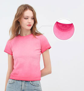 T-shirts femme 100% coton, coupe slim, manches courtes, t-shirt uni, personnalisable avec logo, col rond. - Product Image 3