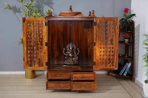 Decorative Wooden Modern Wooden Temple Handcrafted Pooja <b>Mandir</b> Luxury Home Prayer Unit Living Room KA742 - Product Image 2