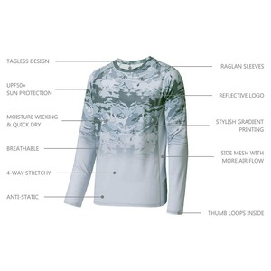 Maillot de pêche léger par sublimation, polos de pêche à impression personnalisée maillots de pêche unisexes confortables à séchage rapide - Product Image 3
