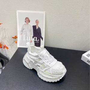 2024 femmes haute qualité grosses baskets décontracté mode marche Styles en cuir véritable doublure à lacets fermeture tissu supérieur - Product Image 6