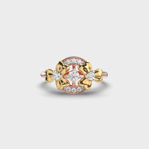 Bague en diamant cultivé en laboratoire de 1.0 carats Design floral élégant en or massif 14K pour la journée de la femme, mariage, fiançailles, fêtes florales romantiques - Product Image 1
