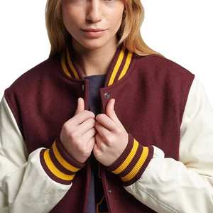 Veste universitaire pour femmes personnalisée OEM manteau Letterman de baseball veste Streetwear surdimensionnée à la mode de style universitaire pour la vente en gros - Product Image 5