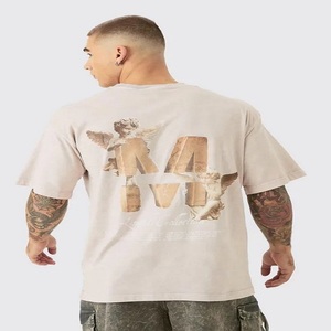 T-shirt graphique personnalisé pour hommes, délavé à l'acide, M Cherub, 100% coton, qualité supérieure, tricoté surdimensionné, convient parfaitement à tous les imprimés. - Product Image 1