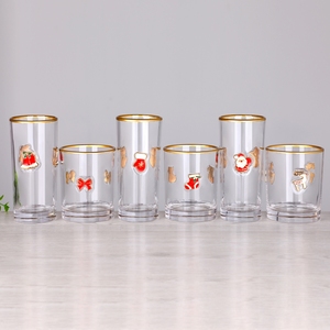 Sẵn Sàng Để Tàu Giáng Sinh Trái Cây Lớn 3D Men Đính Motif Vàng Rim Highball Mát Đôi Cũ Fashioned Đá Cốc Thủy Tinh - Product Image 1