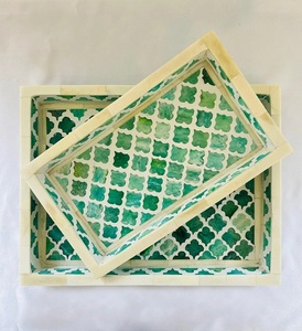 Most Selling Light Weight Handmade Eco-Friendly Mother Pearl Serving <b>Tray</b> for Modern Luxury Elegant Presentation Drinks <b>Snacks</b> - Product Image 2
