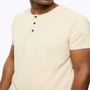 Vente en gros de t-shirts Henley en coton élasthanne de haute qualité pour hommes, t-shirt Muscle Fit avec logo personnalisé, t-shirt inspiré du sport - Product Image 3