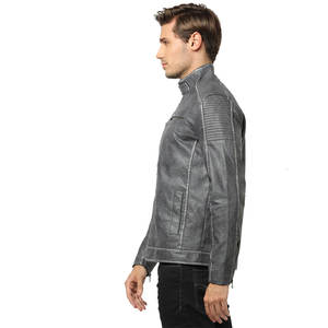Veste en cuir d'hiver pour homme sur mesure, très populaire, de haute qualité, service OEM, col montant, écologique, séchage rapide, vêtements d'extérieur - Product Image 3