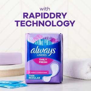 Forros finos Always Daily Fresh, absorbencia regular, delineadores de bragas sin perfume, 162 unidades - Product Image 3