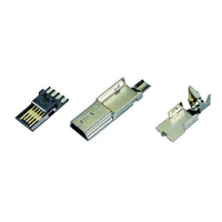 Connecteur Mini USB 2.0 mâle à souder de haute qualité, contact en laiton étamé, boîtier LCP+30%GF, ignifugation 94 V-0, durable, Ariba