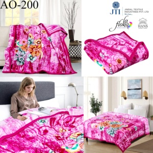 Couvertures en vison 2 plis Raschel imprimées personnalisées Couvre-lit double super doux et chaud pour l'hiver - Product Image 2