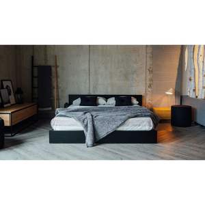 Cama con plataforma de madera de teca minimalista - Product Image 4