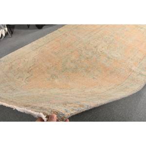 Tapis en laine turque vintage 5.2 x 9.4ft Orange vert Patchwork Design technique de tissage plat pour décorations de salon 4m Latex - Product Image 5