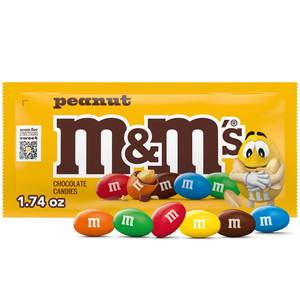 Bonbons au chocolat aux cacahuètes M&Ms 1,74 oz, paquet individuel, marque authentique, confiserie, distributeur en gros, stock - Product Image 1