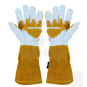 Long Split Leather Welding <b>Gloves</b> Heavy-Duty Safety <b>Gloves</b> with Reinforced <b>Finger</b> and Palm Heat Resistant for Work - Product Image 4