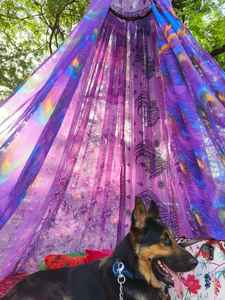Boho Purple Garden Canopy Saree <b>Tent</b> Luxury Outdoor Bed Canopy Backdrop for Weddings Gypsy Hippie Decor Meditation <b>Room</b> Glamping - Product Image 4