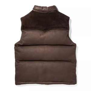 Gilet matelassé en toile rouge pour homme, style rétro, veste sans manches décontractée, respirante, hiver - Product Image 2