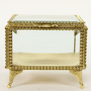 Newly Style Bevelled <b>Glass</b> and Brass Gold Jewelry <b>Box</b> Storage <b>Box</b> Indian Handmade Best Wholesale Price Wedding Gift Organize <b>Box</b> - Product Image 5