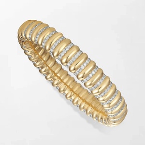 Cascading Orb Bracelet With 361 Round Lab Grown Diamonds 6.28 Carat GH-VS In 18K Yellow <b>Gold</b> For Bridal Anniversary Gift - Product Image 3