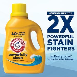ARM & HAMMER Powerfully Clean Liquid Laundry <b>Detergent</b>, Clean Burst Scent, 105 Loads, 105 fl oz - Product Image 1