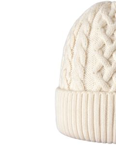 Customized Winter Knit Beanie Hat Ivory <b>Cable</b> Knit Ribbed Cuff Warm Soft Acrylic Wool Blend Unisex Custom Manufacturer Wholesale - Product Image 3