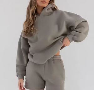Sweat-shirt à capuche surdimensionné d'hiver pour femmes, doublure en polaire brodée 3D, sweat-shirt chaud et confortable avec logo sur le devant pour temps froid - Product Image 3