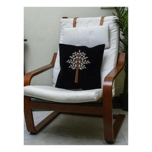 Customizable Organic Cotton Padded Chair <b>Cushions</b> Beige Floral Printed 43x 46cm Anti-Slip New Home <b>Large</b> Digital Logos Hotels - Product Image 5