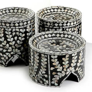 Venta caliente de fábrica directamente juego de conchas marinas de soporte de pastel con incrustaciones de madreperla para decoración de Ramadán Eid Mubarak - Product Image 5