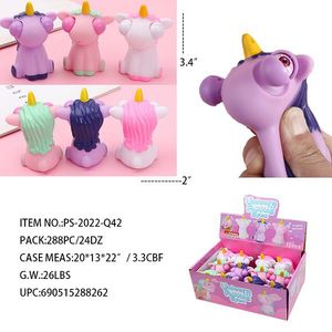 ลูกบอลป้องกันความเครียดทำจากพีวีซีรูปยูนิคอร์นแบบบีบได้2X3.4 24DZ(288ชิ้น)/ผ้าสำลีสำหรับเด็กและเด็กผู้หญิง - Product Image 1