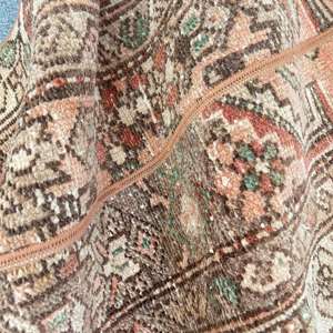 Alfombra Turca Vintage de 1.9x4.5 pies, Alfombra Pequeña Marrón de Lana Ombr - Product Image 5