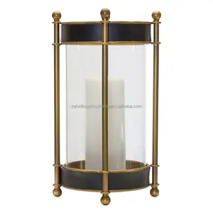 Elegante Portavelas Redondo de Metal Negro Hecho a Mano y Ecológico para Decoración Navideña de Hoteles y Restaurantes - La Exportación Favorita de Zahid Exports - Product Image 1