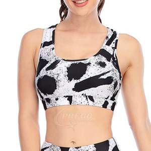 Vente en gros de soutien-gorge de sport pour femmes à logo personnalisé, hautement élastique, et ensemble de yoga respirant, vêtements de sport sans couture pour la pratique du yoga - Product Image 3