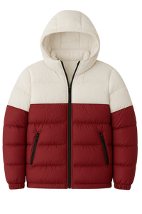 Chaqueta Acolchada con Capucha de Lona Hecha a Medida para Hombre, Estilo Urbano, Color Sólido, Precio al por Mayor - Product Image 2