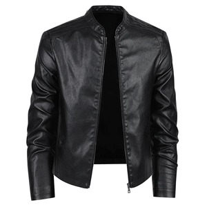 Leather Jackets Men's Business Fit Brand Slim Men Casual Biker Zipper Motorcycle Leather Jackets Male New Men's Leather Jacket - Product Image 5